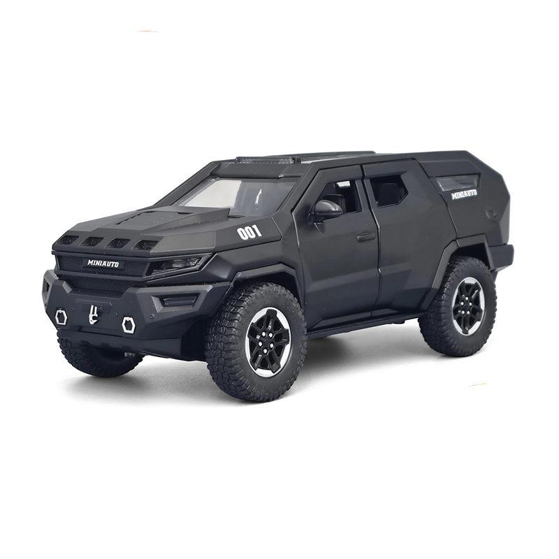 1:24 Vengeance Alloy Explosion Proof Vehicle Model Metal Police Armored Off-road Vehicle Car Model Sound and Light Kids Toy Gift