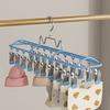 Windproof Clothes Drying Hanger with 20 Clips Stainless Steel Sock Drying Rack Space-Saving Rustproof Clothes Hanger Small Space