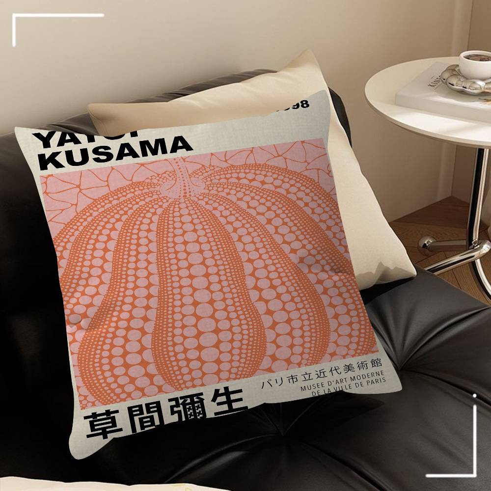 Yayoi Kusama Art Exhibition Pumpkin Flower Pillow Anime Pillow Sofa Bed Head Pillow Cover Cushion Cover 45x45 Cm Fashion