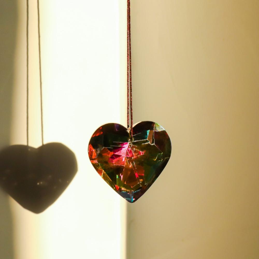 45mm Crafts Hanging Pendant Heart Hanging Heart Suncatcher Dreamy Crystal Wind Chime Xmas Gift