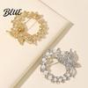 Faux Pearl Rhinestone Brooch Anti-Exposure Round Women Shape with Rhinestones