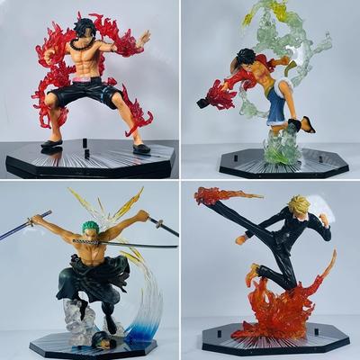 Новая цельная аниме-фигурка, огненный кулак, Луффи, Эйс, Санджи, боевая модель, куклы, ПВХ Сабо, фигурка, Зоро, призрак, игрушки с тремя ножами