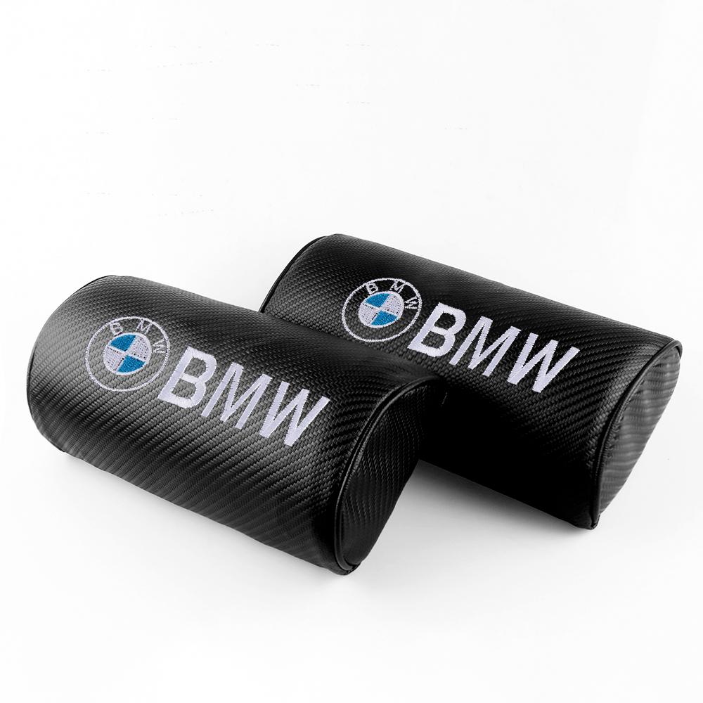 LXEQ4 For BMW 2pcs Carbon Fiber Car Seat Neck Pillow Rest Travelling Headrest Accessories For BMW M Performance E46 E90 E60 F30 E39 E
