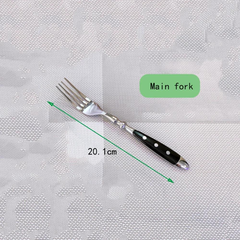Steel Western Food Tableware Set Three Nails Knife, Fork and Spoon Practical Bakelite Black Handle Stainless Knife