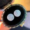 New Dainty Round Shaped Stud Earrings for Women Full White Cubic Zirconia Simple and Classic Female Earrings