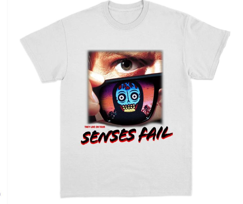 Футболка Senses Fail Band They Live On Tour Белая Подарок Мужчины Женщины Унисекс Футболка