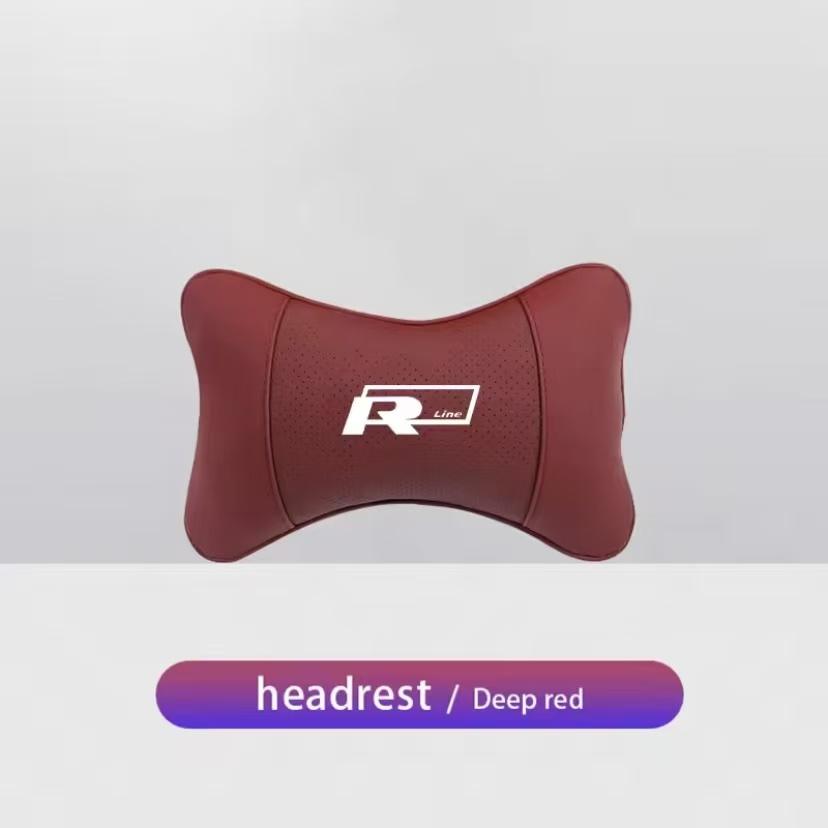 1Pcs Car Seat Headrest/Lumbar Auto Logo Neck Pillow For VW GTI Polo Passat B6 B7 Golf MK7 Tiguan Jetta Beetle Arteon CC Hub Cap zj6