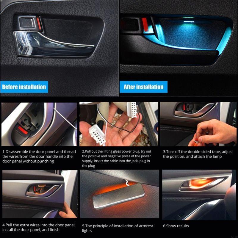 2025 New 4Pcs LED Car Interior Lamp Night Led Decoration Mini Light Ambient Lighting Car Styling Light