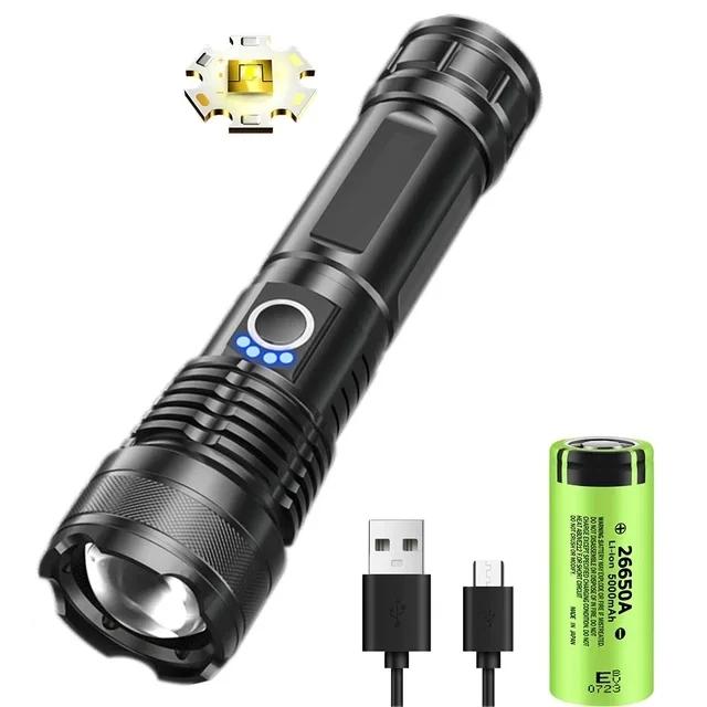 Белый лазер 60 Вт LED фонарик высокой мощности Ультрамощный светодиодный фонарь Прожектор Фонарь дальнего действия Зум Аварийный свет