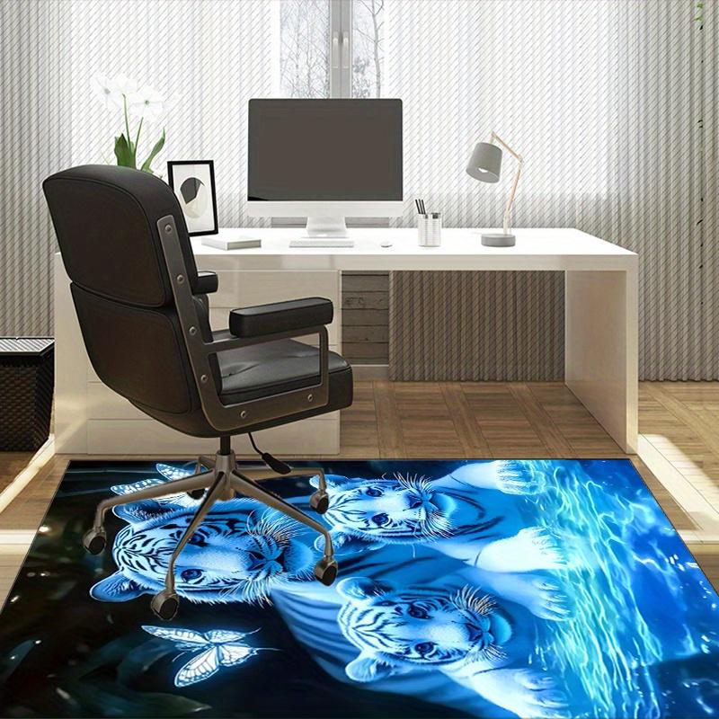 Blue Tiger Water Rug for Bold Interior Design Wild Animal Prints, Eye-Catching Floor Mats for Living AreasSkid resistant carpet