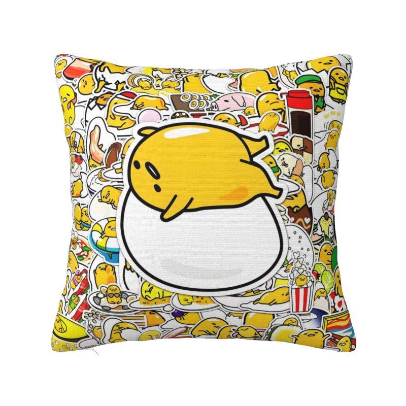 Пользовательская наволочка с мультяшным персонажем Gudetama в стиле аниме 45x45 см для дивана, современная наволочка для подушки, квадратная наволочка