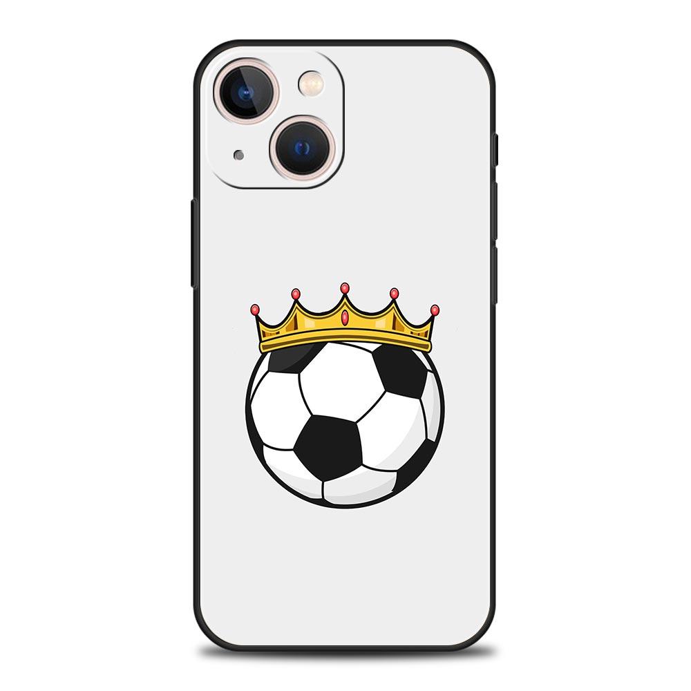 Чехол для iPhone 17 16e 15 14 13 12 11 Pro Max SE 7 8 Plus Чехол iPhone 16 Мягкая TPU Крышка Футбол Сердцебиение