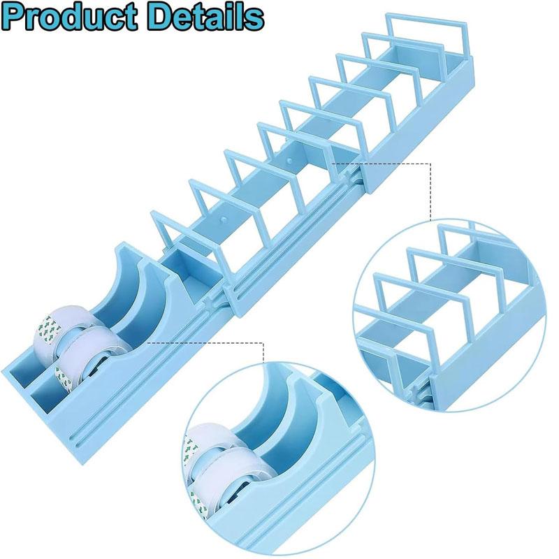 Диспенсер для скотча для упаковки подарков Компактный диспенсер для скотча на 18 полосок для поделок своими руками Портативный держатель на два ролика Подходит для различных размеров скотча с легкой подачей