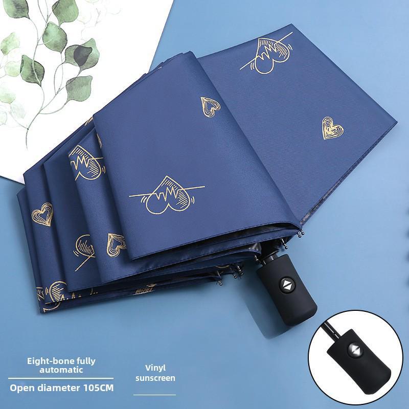 Компактный автоматический симпатичный солнцезащитный козырек и зонт с защитой от УФ-излучения для студентов - двойное использование для солнца и дождя