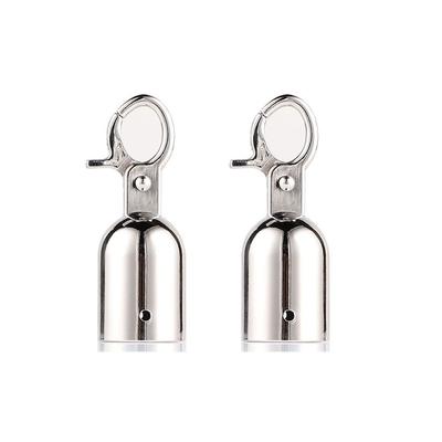 Концевая заглушка для веревки из серебристого барьера Карабины из нержавеющей стали Стопор для веревки Поддержание порядка