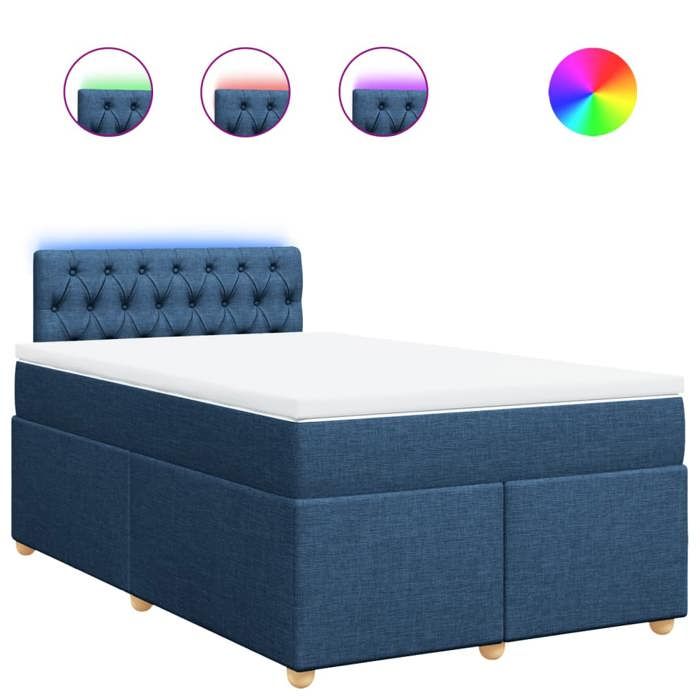 Maison Exclusive - Sommier à lattes de lit avec matelas Bleu 120x200 cm Tissu