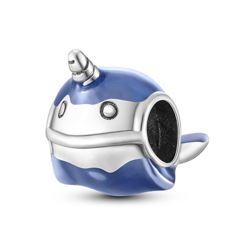 Silver S925 Blue Series Beads Fit Bracelet Bangle Diy Original Design Star Moon Galaxy Charms For Jewelry Make