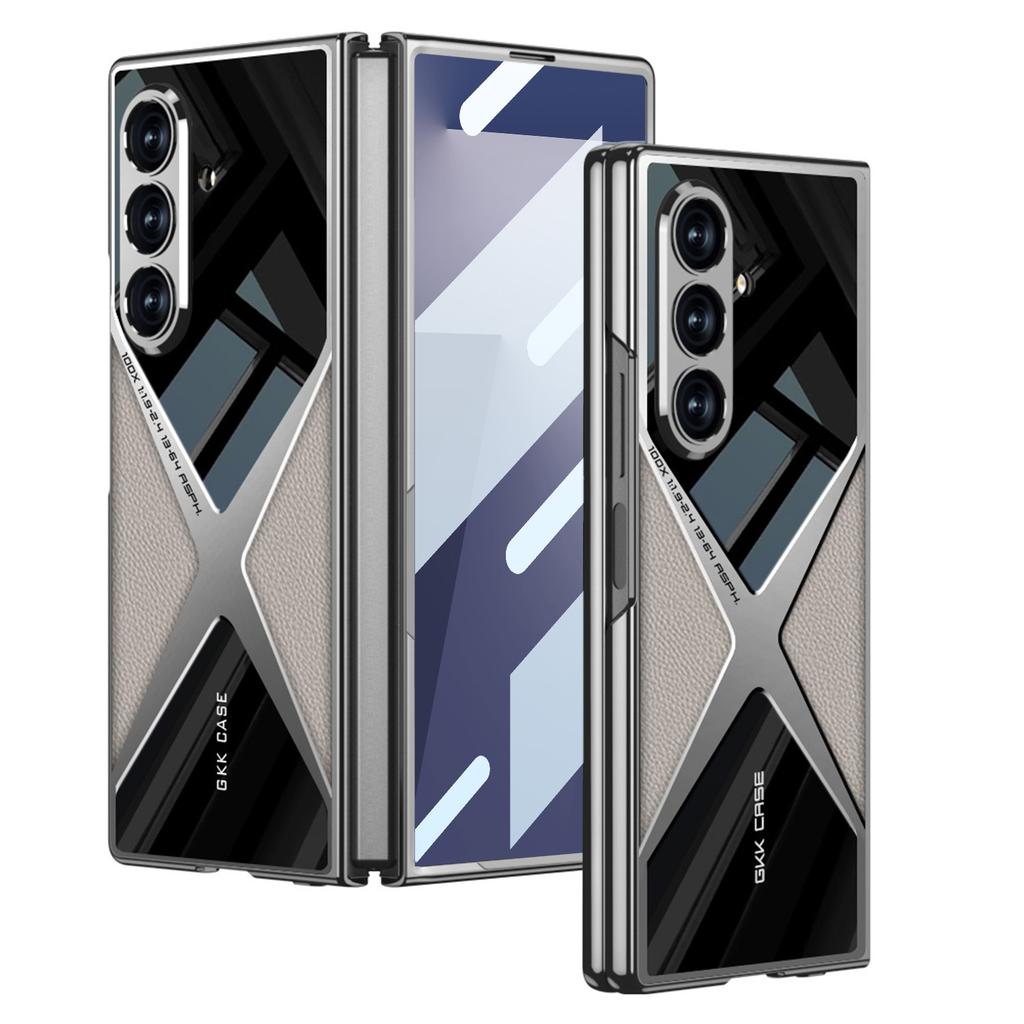 GKK Роскошный чехол с покрытием Super X для Samsung Galaxy Z Fold 7 6 Внешний экран Стекло Пластик Жесткая задняя крышка для чехла Galaxy Z Fold7