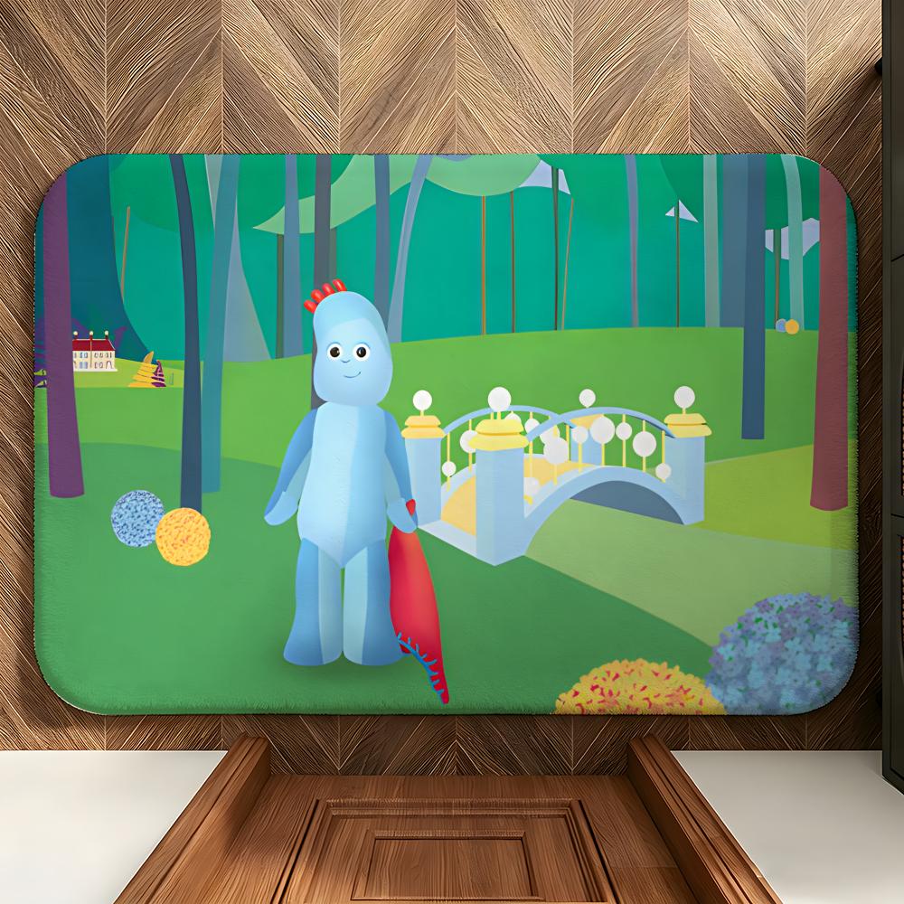 Cartoon I-In the Night G-Garden Floor Mat Soft Flannel Floor Mat Suitable for Entryways, Living Rooms, Bedrooms, and Bathrooms
