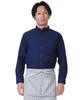 Seven Uniform GH7021-1 Navy Large Long Sleeve Stand Collar Shirt with Oxford Clothes for Restaurants