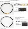 Royal Jewelry 3mm 18k k18 18K Gold Black Diamond Color Black Spinel Color Crystal Bracelet Anklet (White Gold, 24)