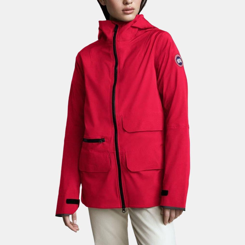 Canada Goose Pacifica Solid Color Hooded Windproof Waterproof Sports Jacket Women jackets Red 5612LD-406