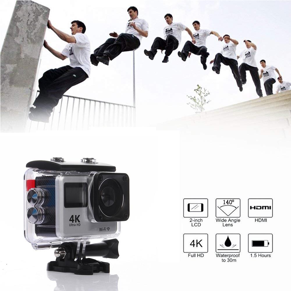 Уличная 4K 24FPS 16MP экшн-камера с двойным IPS-экраном, WiFi, водонепроницаемая, профессиональная спортивная DV-камера с креплением на шлем и пультом дистанционного управления, веб-камера
