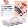 Stackable Portable Pencil Case Detachable Marker Pen Box Watercolor Pen Case  School Supplies