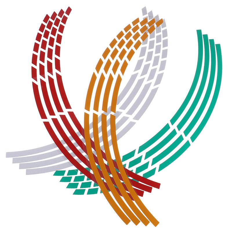 Обод колеса мотоцикла автомобиля 16 светоотражающих полос 17"-19" полосатая лента наклейки