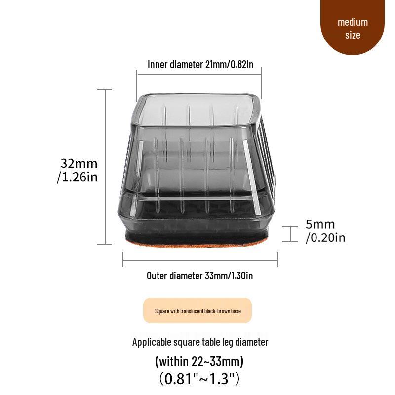 Силиконовые накладки на ножки стульев с фетровыми накладками - Защита мебели и снижение шума