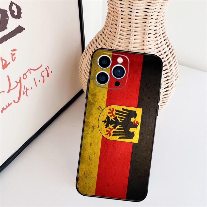 Чехол-бампер с флагом Германии для iPhone 14 Pro 11 16 15 Pro Max 12 13 Mini Plus XS X XR Funda