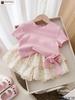 Girls Summer New Summer Clothes Stylish Children's  Thin T-shirt Shorts