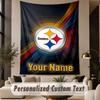 Custom Text Tapestry Pittsburgh Steelers Print Wall Tapestry Indoor Living Room Wall Decor