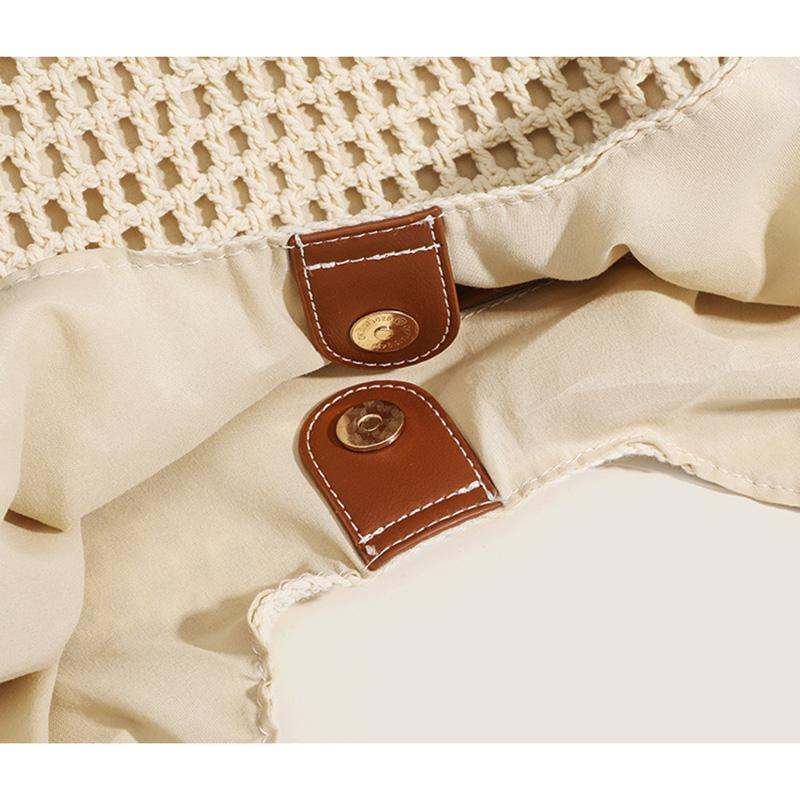 2025 Новые плетеные женские сумки Большая вместимость Сумка-тоут Пляжная вязаная сумка через плечо для женщин Плетеная из соломы сумка для покупок с украшением