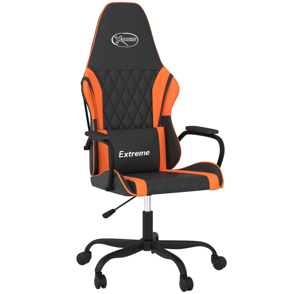 Gaming Chair Black and Orange Artificial Leather