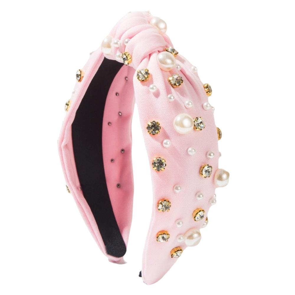 Заколка-обруч с жемчужной головкой, однотонная, барочная, винтажная, с rhinestone и жемчугом, для взрослых