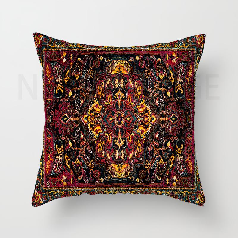 Red Moroccan Ethnic Short Plush Pillowcase Living Room Bedroom Sofa Cushion Cover Home Decor 40x40 45x45 50x50 60x60