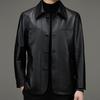 First Layer Cowhide Leather Jacket Spring and Autumn Men's Middle-aged Business Lapel Leather Jacket Jacket