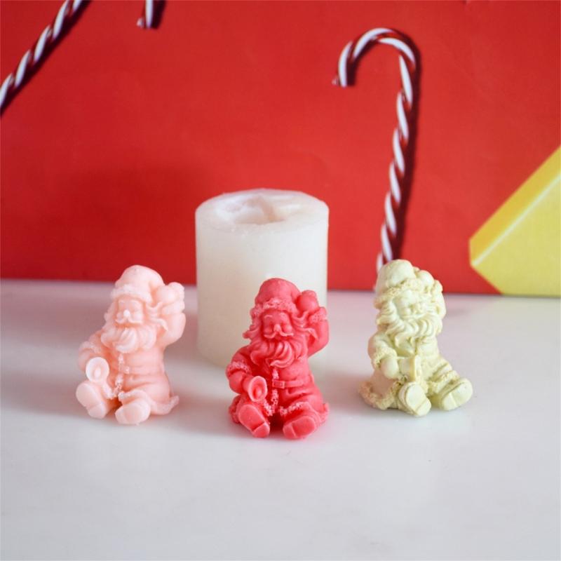 Рождественская форма для свечей Санта-Клаус Силиконовые формы для ручной работы и десертов Праздничный инструмент для выпечки