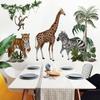 Jungle Animal Wall Decals Children's Room Bedroom Cartoon Wall Sticker Tiger Giraffe Elephant Lion Fawn Fox Decals Home Decor