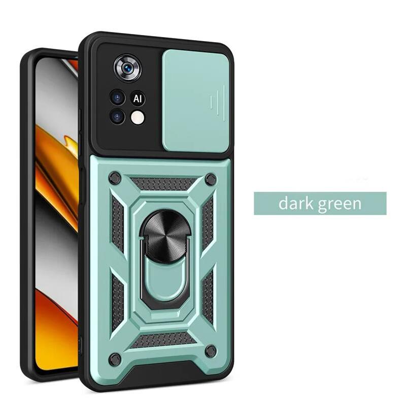 Armor Phone Case For Redmi Note 12 Pro Plus Turbo 13 K70 A3 13C 12S 4G 5G Slide Camera Lens Protection Car Holder Stand Cover