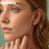 WOSTU Серьги-кольца Сердце из стерлингового серебра 925 пробы, простые европейские, с фианитами, для женщин, свадебный подарок, минималистичные украшения E737