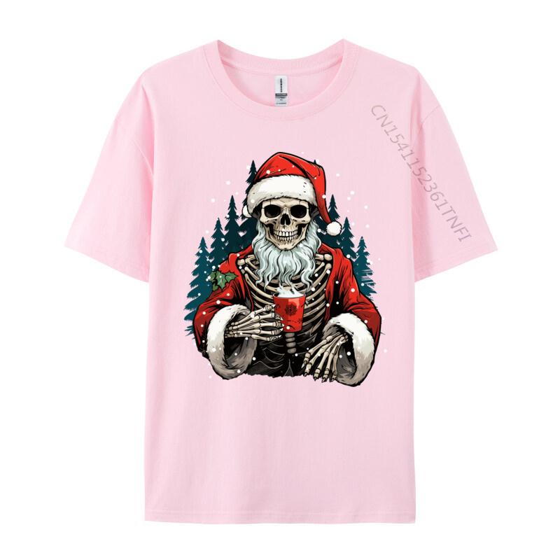Skeleton Santa Dead Inside Santa Christmas Skull Funny T-Shirts Novelty Birthday Gifts Tees Tops Cotton Black T-Shirt