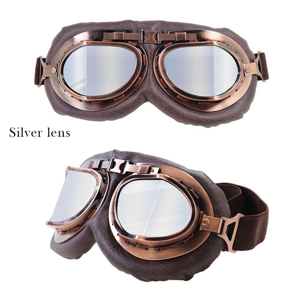 Retro Motorcycle Goggles Glasses Vintage Helmet Moto Pilot Classic Fog-proof Goggles for ATV Copper Motocross Glasses Eyewear