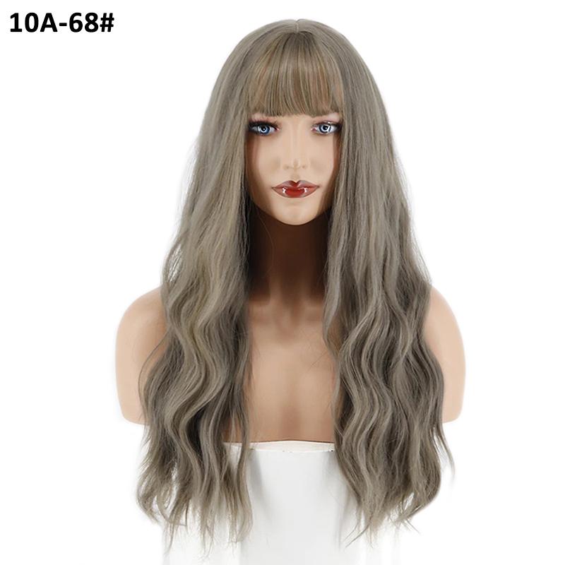 MERISIHAIR Женские длинные волнистые парики с тупой челкой, парики из синтетического высокотемпературного волокна, повседневные вечерние, для косплея