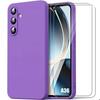 Case for Samsung Galaxy A36 5G - Purple Liquid Silicone + 2 Tempered Glass - BOOLING®