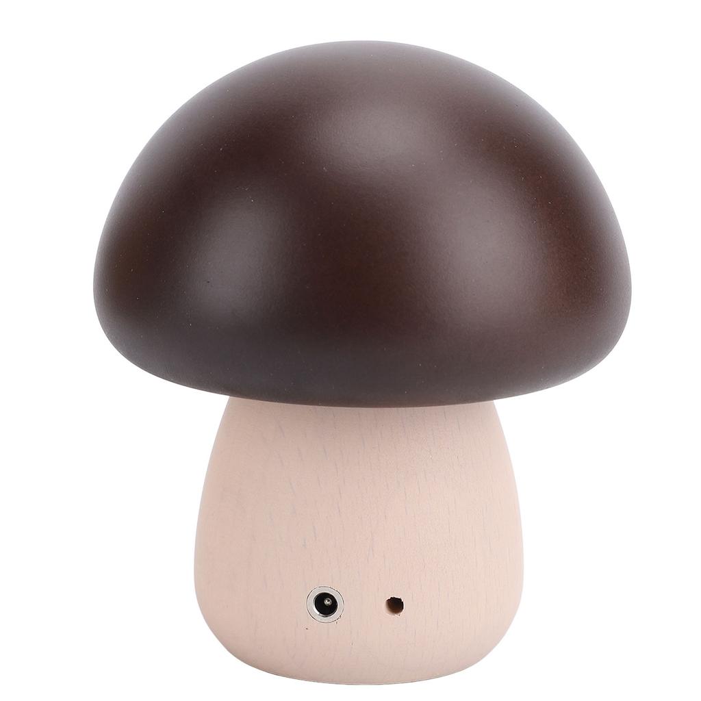 Small Wood Mushroom Lamp Night Light Cordless Bedside Touch Lamp USB Rechargeable 450mAh Battery