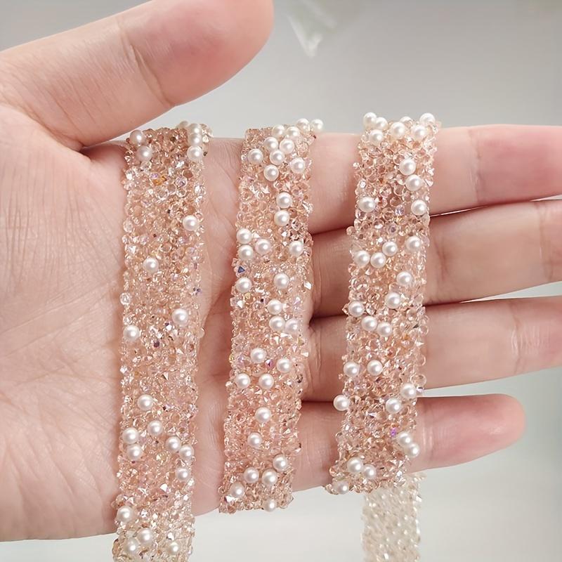 Versatile Multi-Color Rhinestone Ribbon - 1 Yard, Easy Stick & Cut for DIY Fashion, Gifts, and Decorations