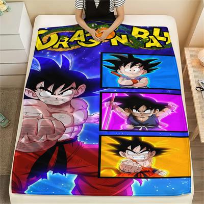 Фланелевое одеяло с принтом персонажей Dragon Ball, Высококачественное, Удобное для всех сезонов, Декор для дома, Тепло и уют, Идеально для рождественских подарков