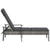 Grey Poly Rattan Sun Lounger with Cushion